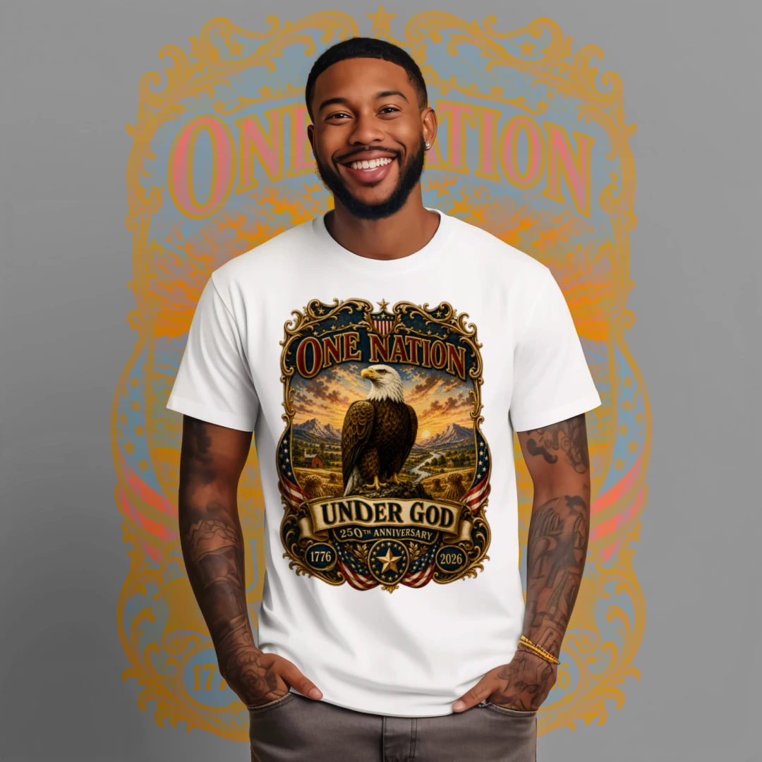 One Nation Under God Two-Sided Next Level Tri-Blend T-Shirt