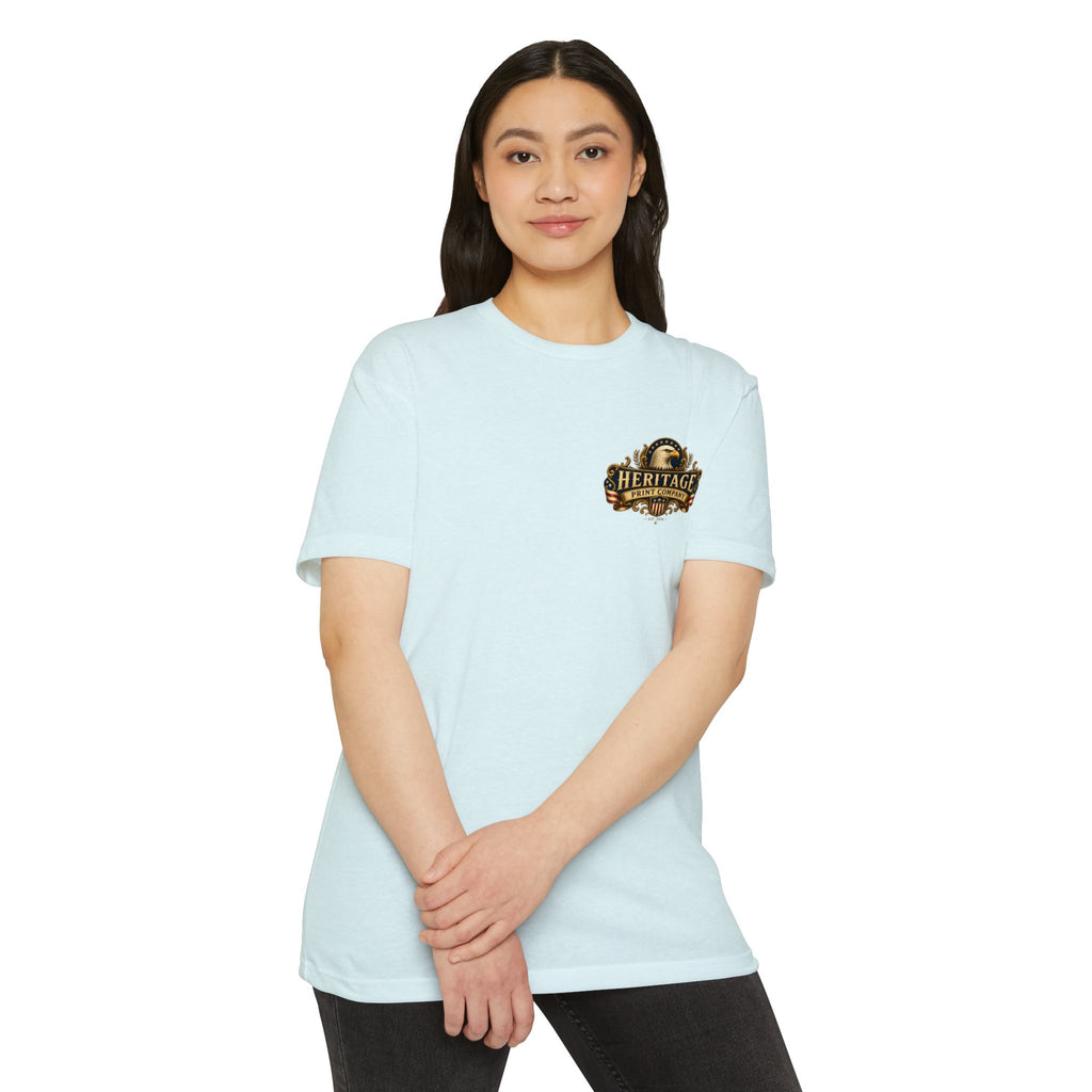 Heritage Print Co - American Spirit - Faith Freedom Country with Eagle - USA 250 years - 4th of July - Next Level 6210 CVC Super Soft T-Shirt