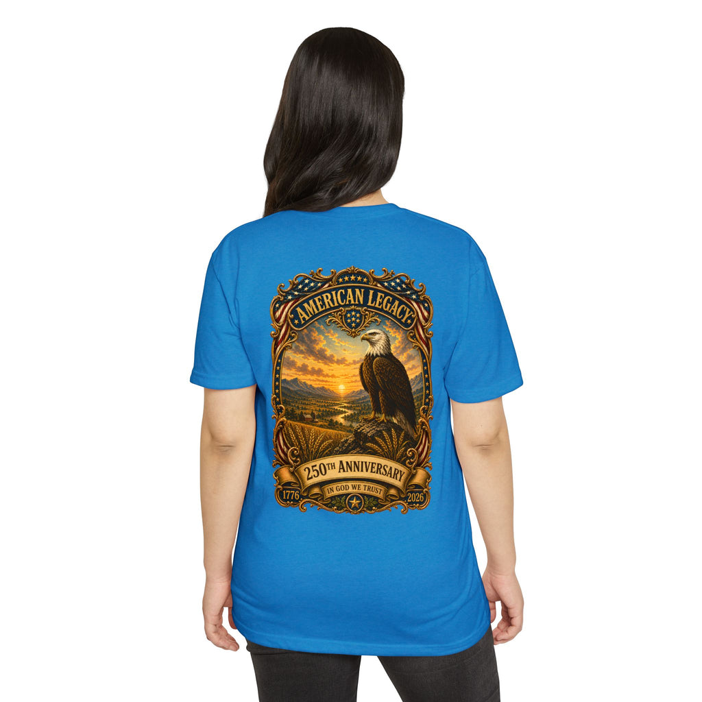 Heritage Print Co - American Legacy - USA 250th Anniversary with Eagle - 4th of July - Next Level 6210 CVC Super Soft T-Shirt