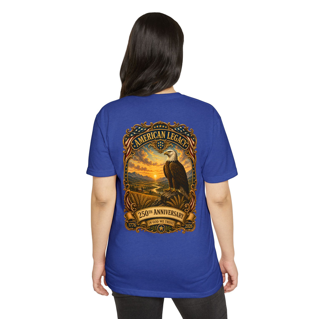 Heritage Print Co - American Legacy - USA 250th Anniversary with Eagle - 4th of July - Next Level 6210 CVC Super Soft T-Shirt