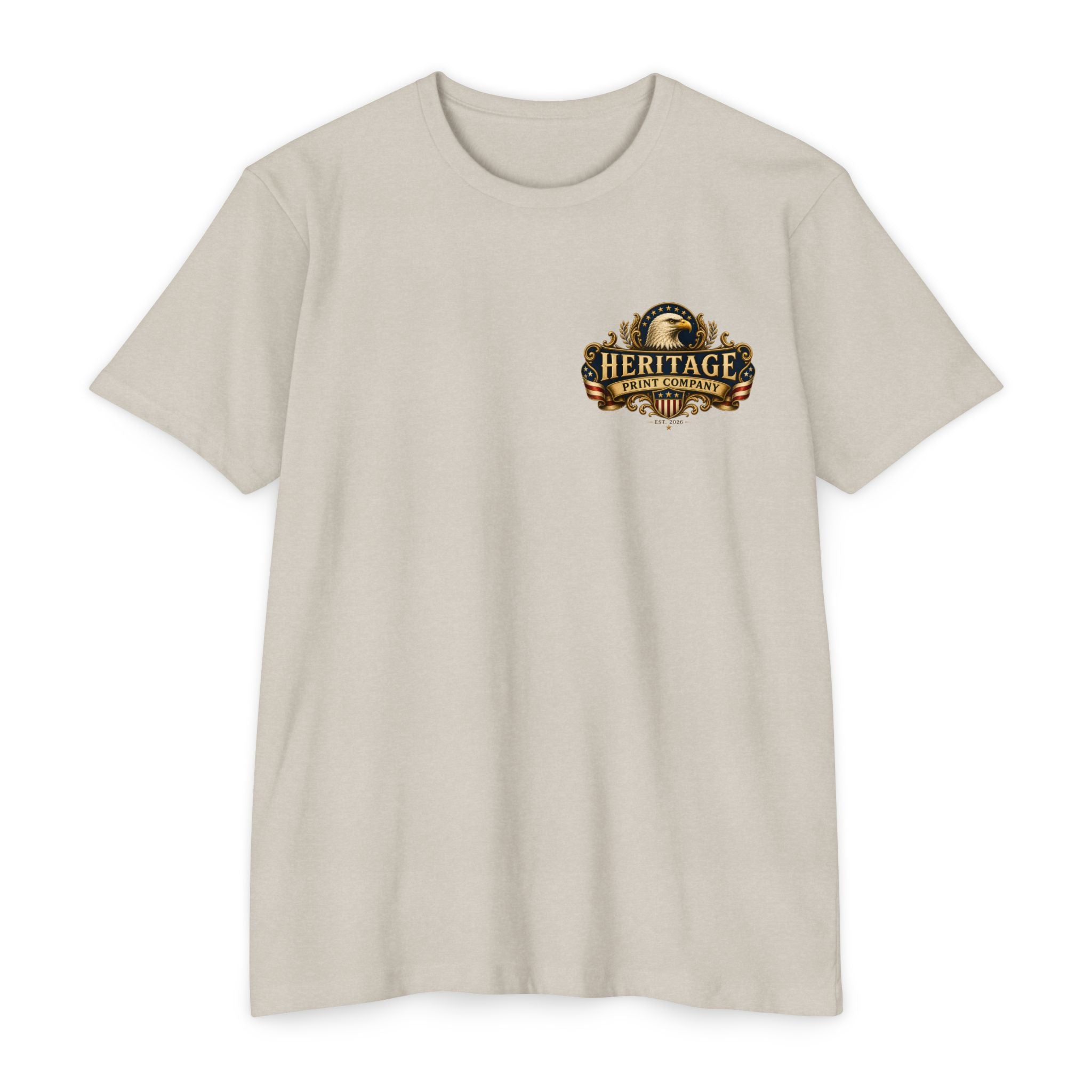 Heritage Print Co - One Nation Under God with Eagle - USA 250th Anniversary 4th of July - Next Level 6210 CVC Super Soft T-Shirt