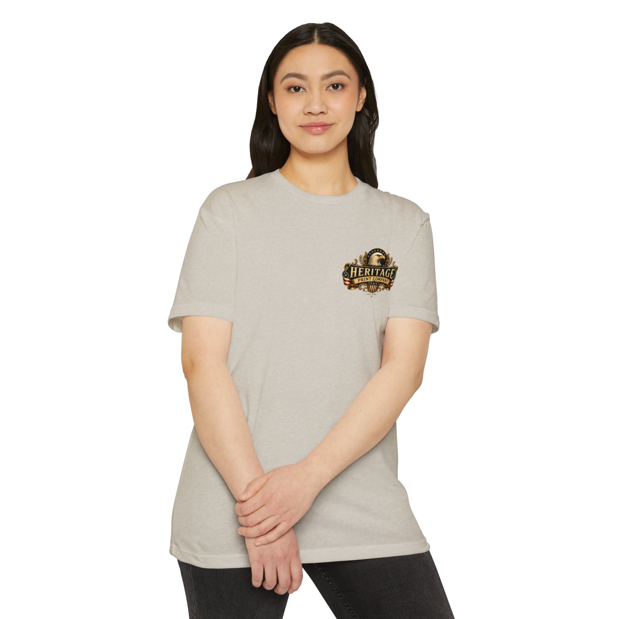 Heritage Print Co - American Spirit - Faith Freedom Country with Eagle - USA 250 years - 4th of July - Next Level 6210 CVC Super Soft T-Shirt