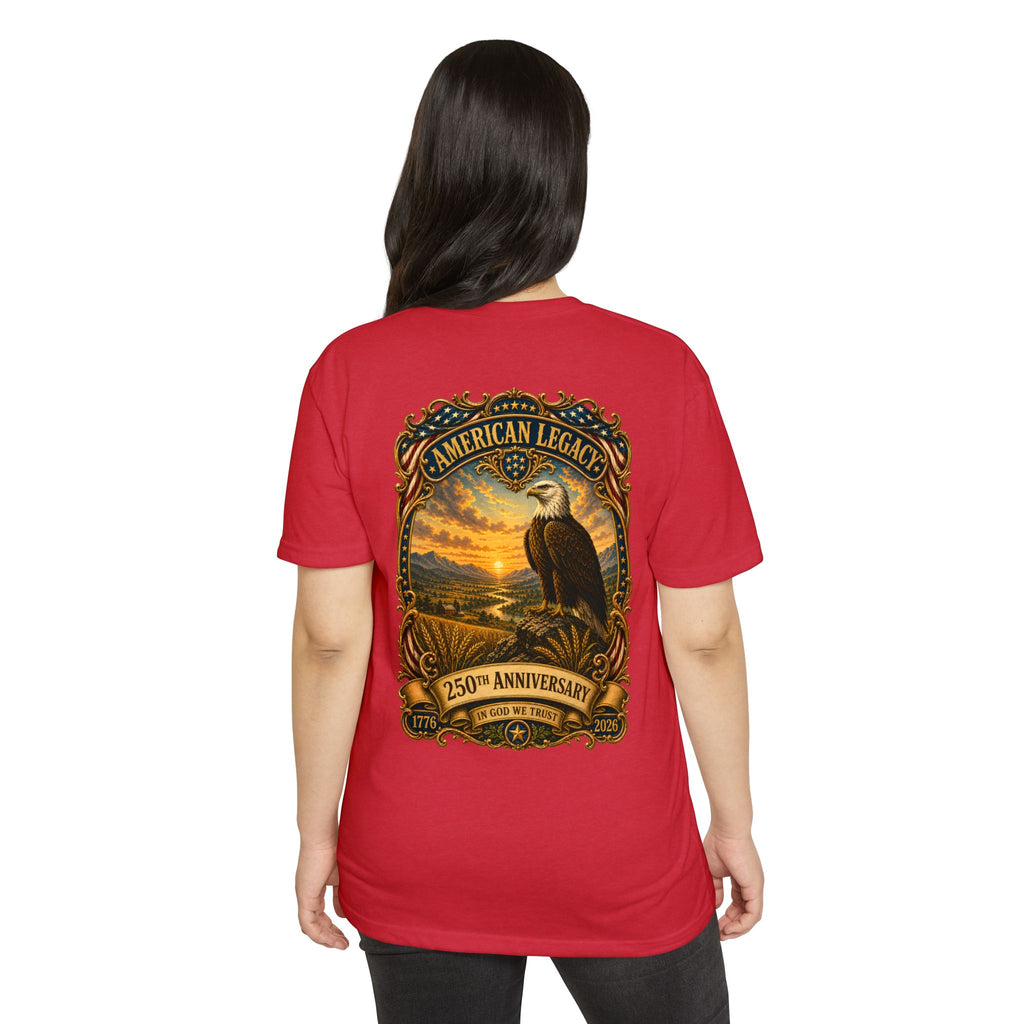 Heritage Print Co - American Legacy - USA 250th Anniversary with Eagle - 4th of July - Next Level 6210 CVC Super Soft T-Shirt