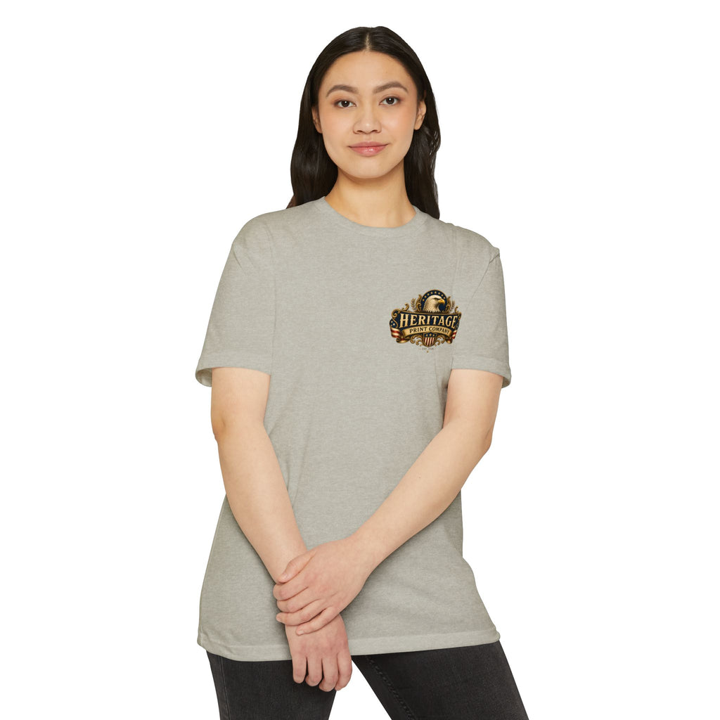 Heritage Print Co - One Nation Under God with Eagle - USA 250th Anniversary 4th of July - Next Level 6210 CVC Super Soft T-Shirt