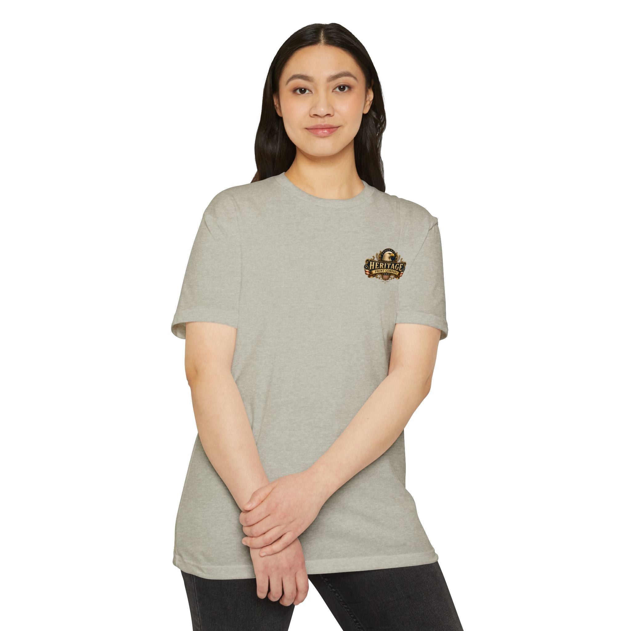 Heritage Print Co - Liberty & Faith Eagle - God Bless America - USA 250 years - 4th of July - Next Level 6210 CVC Super Soft T-Shirt