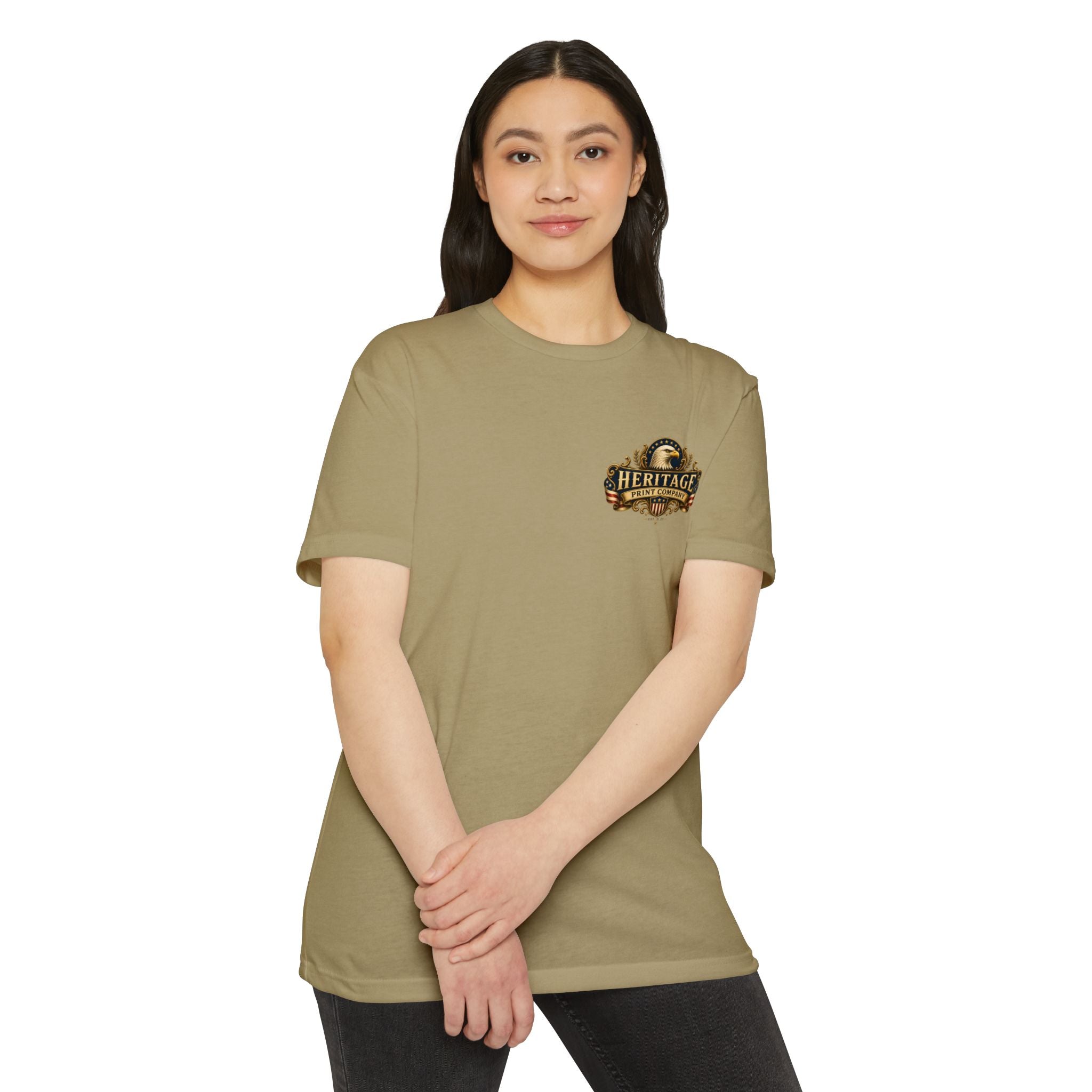 Heritage Print Co - American Spirit - Faith Freedom Country with Eagle - USA 250 years - 4th of July - Next Level 6210 CVC Super Soft T-Shirt