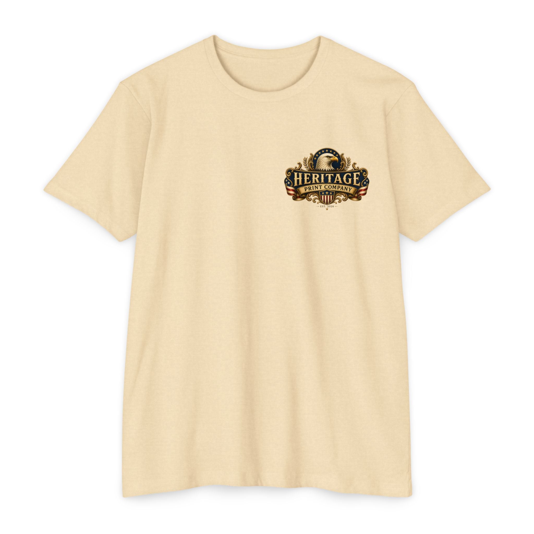 Heritage Print Co - One Nation Under God with Eagle - USA 250th Anniversary 4th of July - Next Level 6210 CVC Super Soft T-Shirt