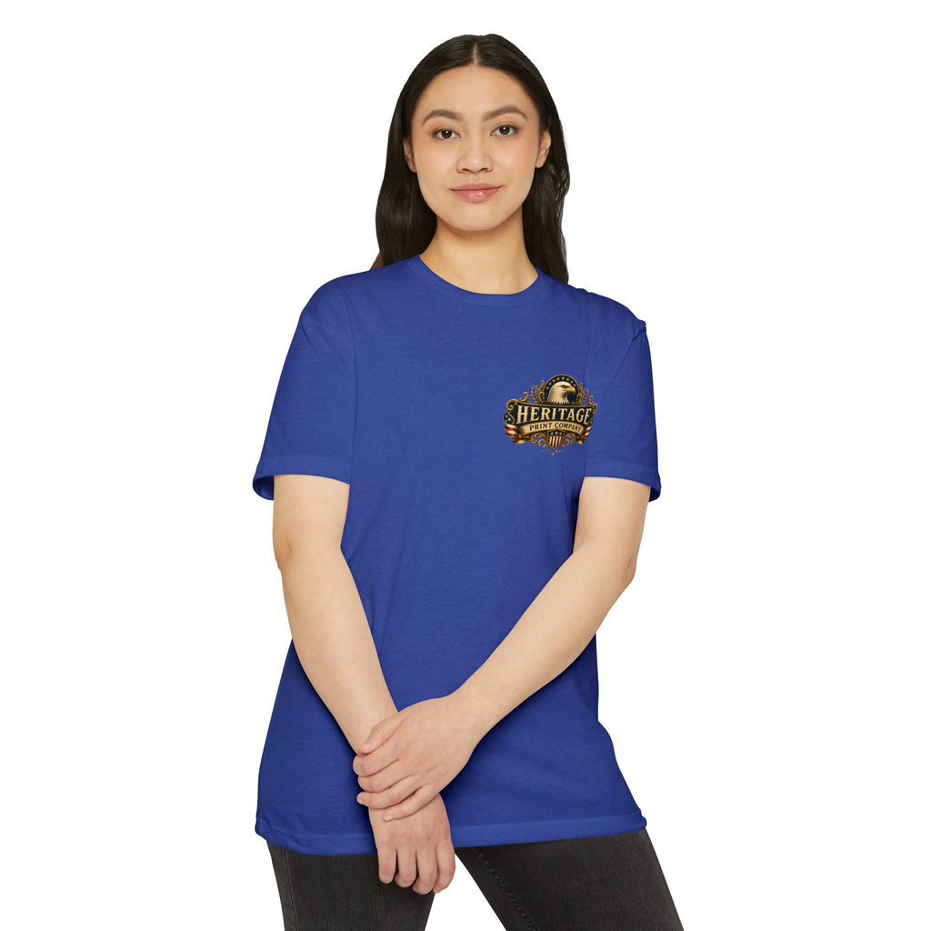 Heritage Print Co - One Nation Under God with Eagle - USA 250th Anniversary 4th of July - Next Level 6210 CVC Super Soft T-Shirt
