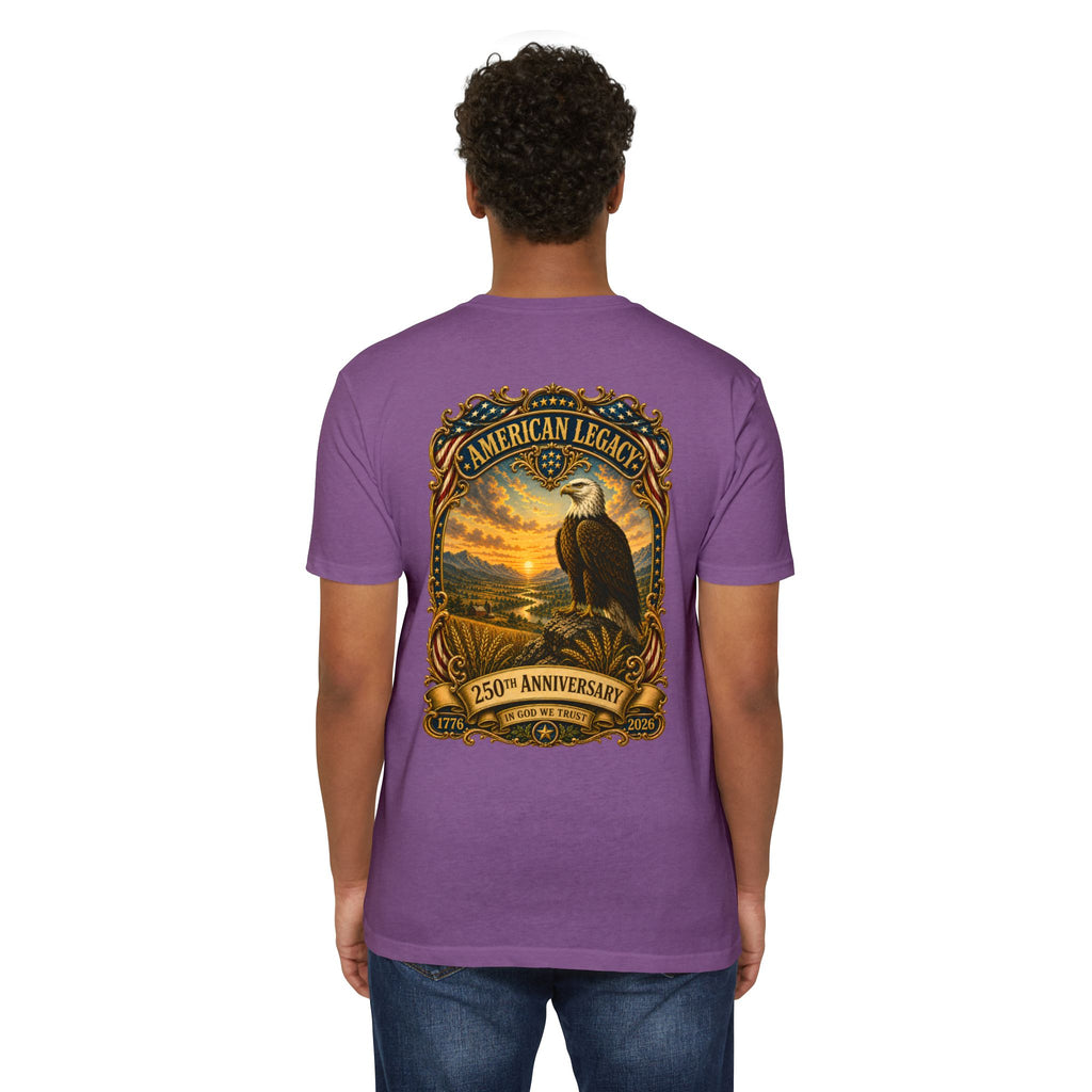 Heritage Print Co - American Legacy - USA 250th Anniversary with Eagle - 4th of July - Next Level 6210 CVC Super Soft T-Shirt