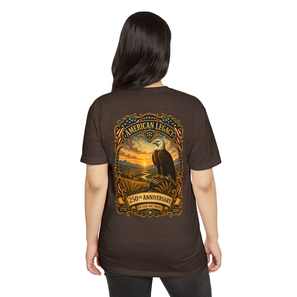 Heritage Print Co - American Legacy - USA 250th Anniversary with Eagle - 4th of July - Next Level 6210 CVC Super Soft T-Shirt