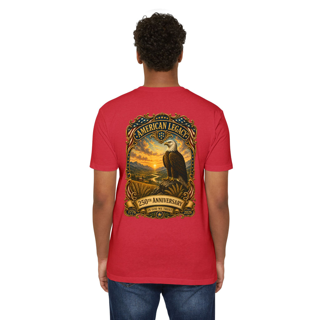 Heritage Print Co - American Legacy - USA 250th Anniversary with Eagle - 4th of July - Next Level 6210 CVC Super Soft T-Shirt