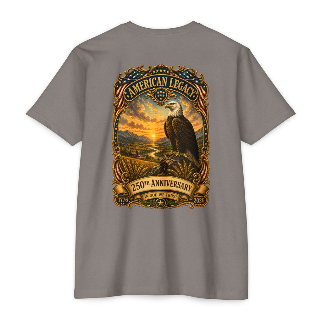 Heritage Print Co - American Legacy - USA 250th Anniversary with Eagle - 4th of July - Next Level 6210 CVC Super Soft T-Shirt