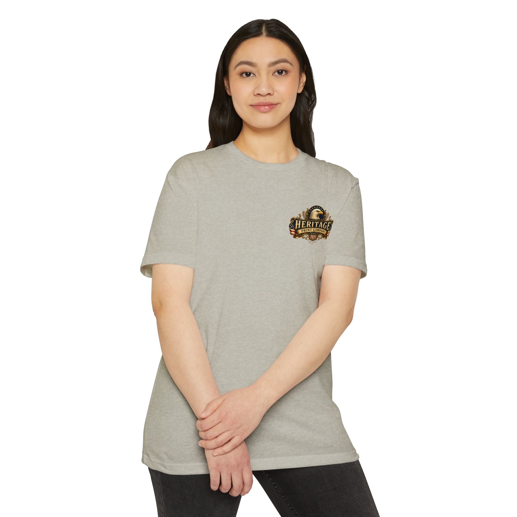 Heritage Print Co - American Legacy - USA 250th Anniversary with Eagle - 4th of July - Next Level 6210 CVC Super Soft T-Shirt