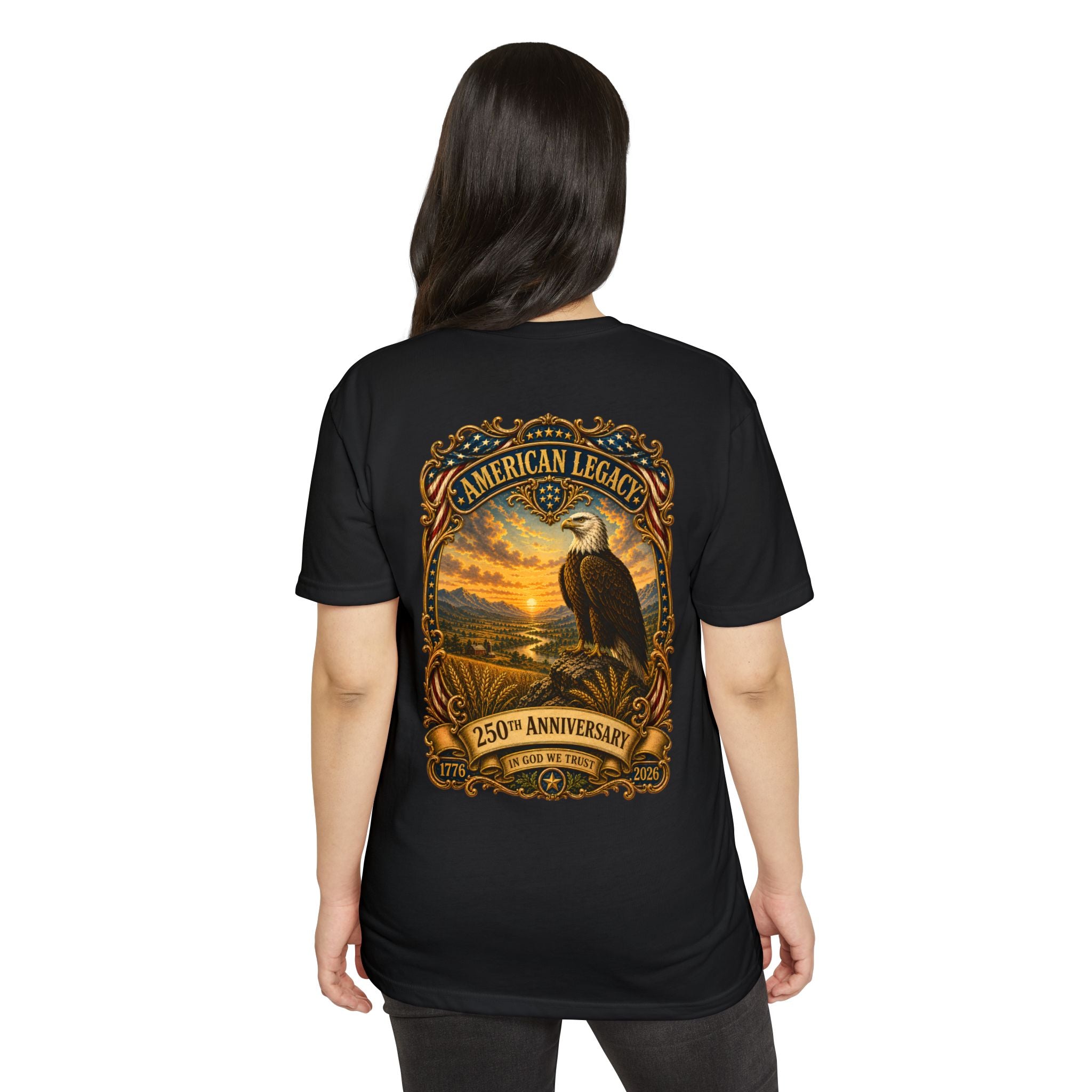Heritage Print Co - American Legacy - USA 250th Anniversary with Eagle - 4th of July - Next Level 6210 CVC Super Soft T-Shirt
