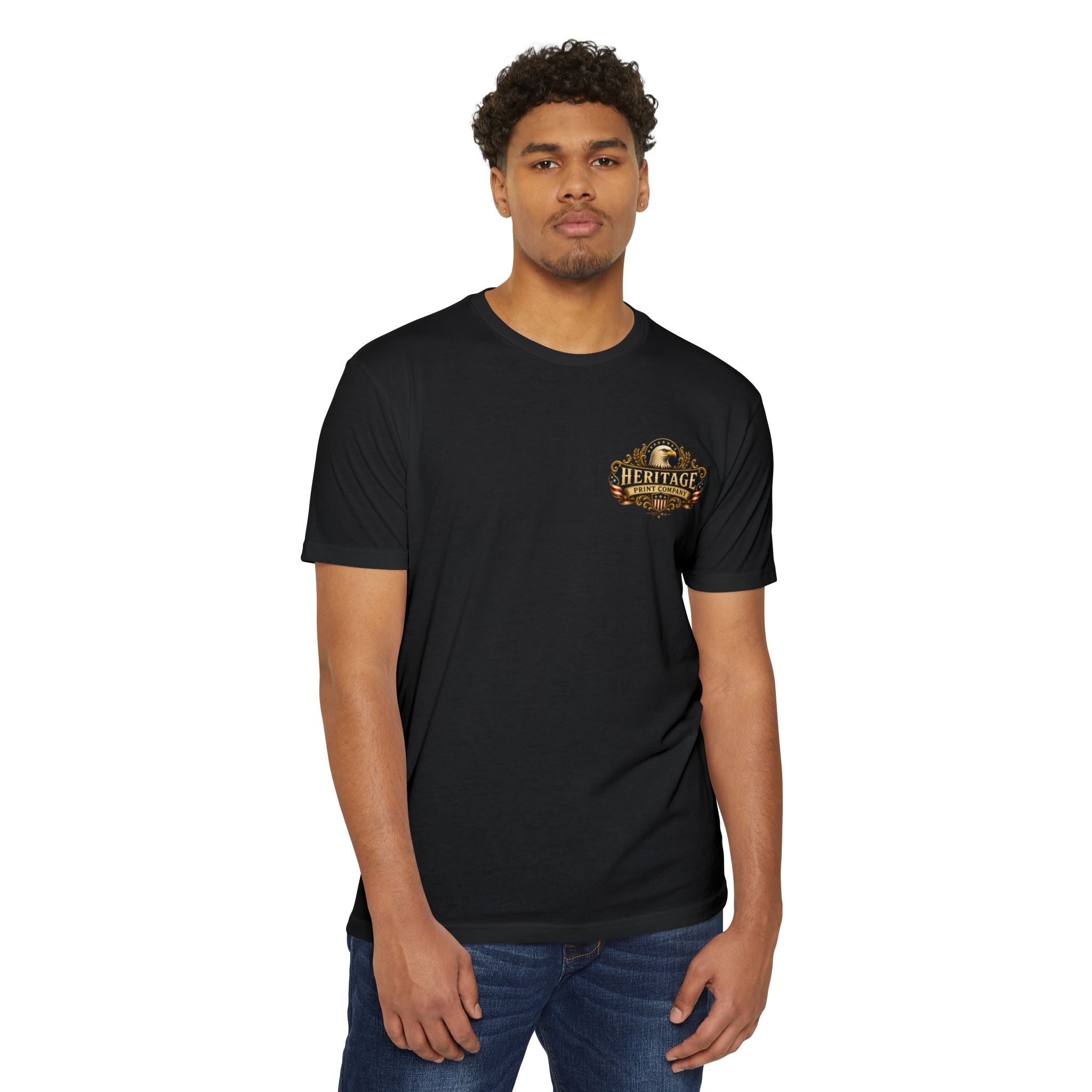 Heritage Print Co - American Spirit - Faith Freedom Country with Eagle - USA 250 years - 4th of July - Next Level 6210 CVC Super Soft T-Shirt