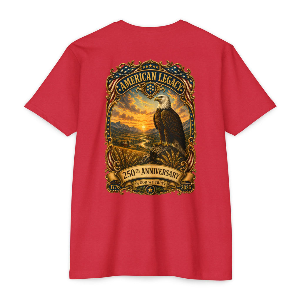 Heritage Print Co - American Legacy - USA 250th Anniversary with Eagle - 4th of July - Next Level 6210 CVC Super Soft T-Shirt