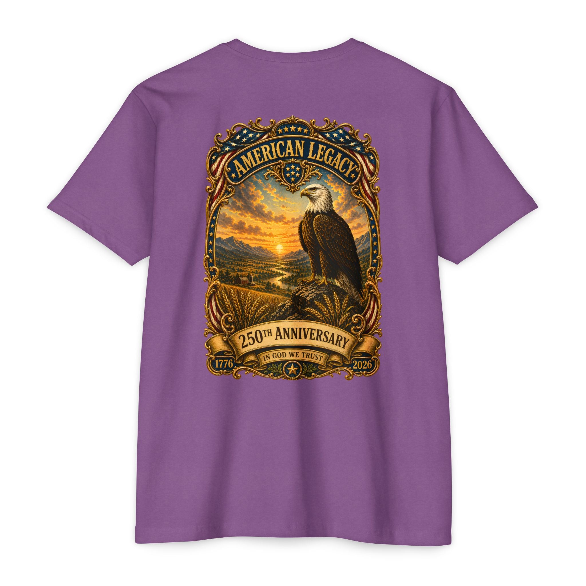 Heritage Print Co - American Legacy - USA 250th Anniversary with Eagle - 4th of July - Next Level 6210 CVC Super Soft T-Shirt