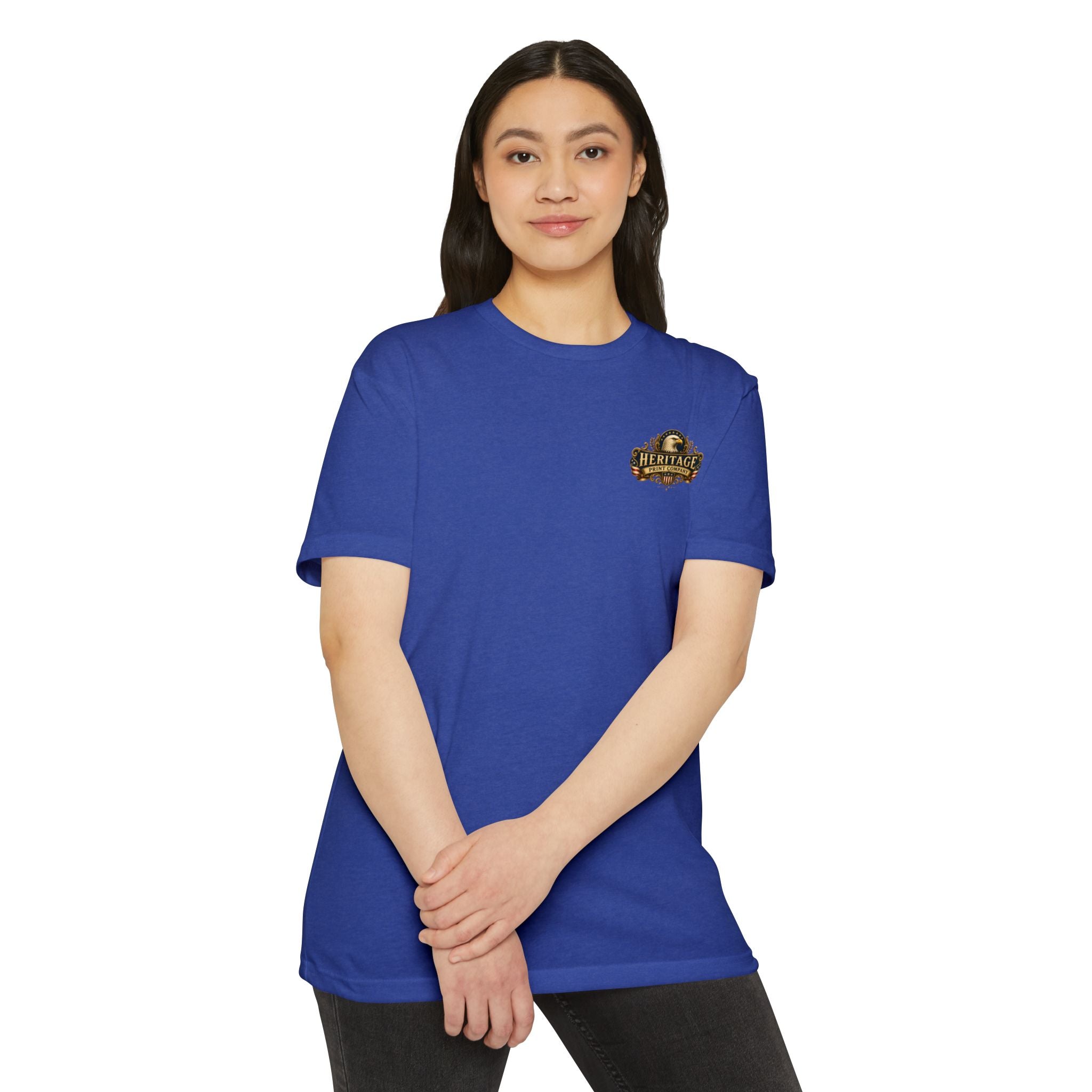Heritage Print Co - Liberty & Faith Eagle - God Bless America - USA 250 years - 4th of July - Next Level 6210 CVC Super Soft T-Shirt