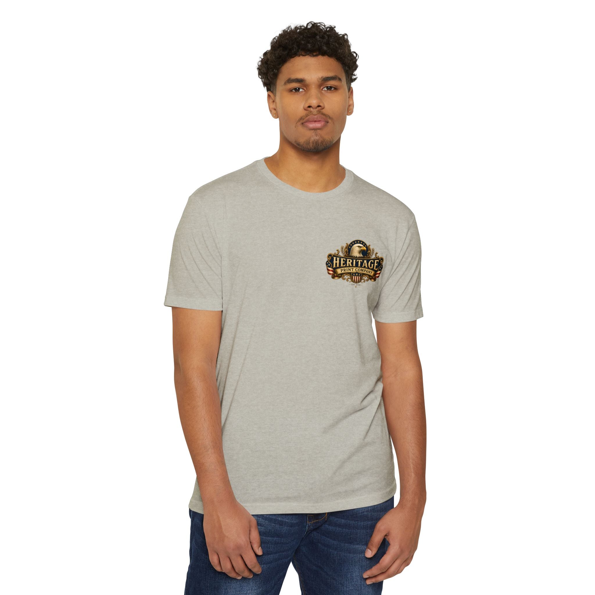 Heritage Print Co - One Nation Under God with Eagle - USA 250th Anniversary 4th of July - Next Level 6210 CVC Super Soft T-Shirt
