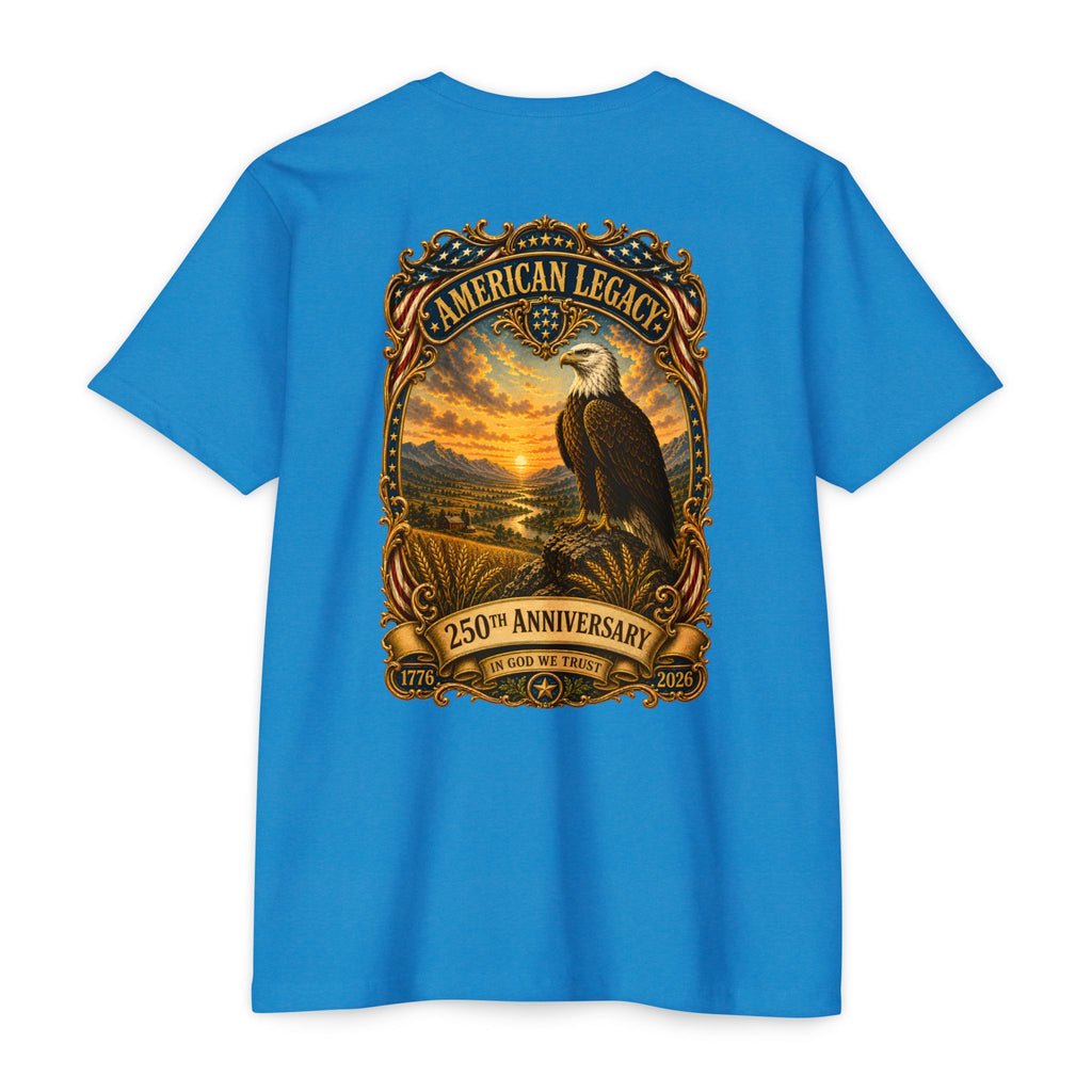 Heritage Print Co - American Legacy - USA 250th Anniversary with Eagle - 4th of July - Next Level 6210 CVC Super Soft T-Shirt