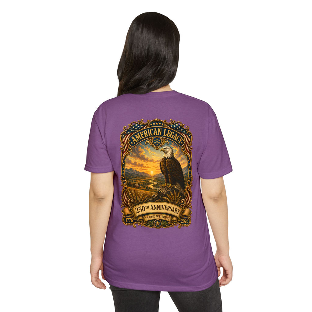 Heritage Print Co - American Legacy - USA 250th Anniversary with Eagle - 4th of July - Next Level 6210 CVC Super Soft T-Shirt