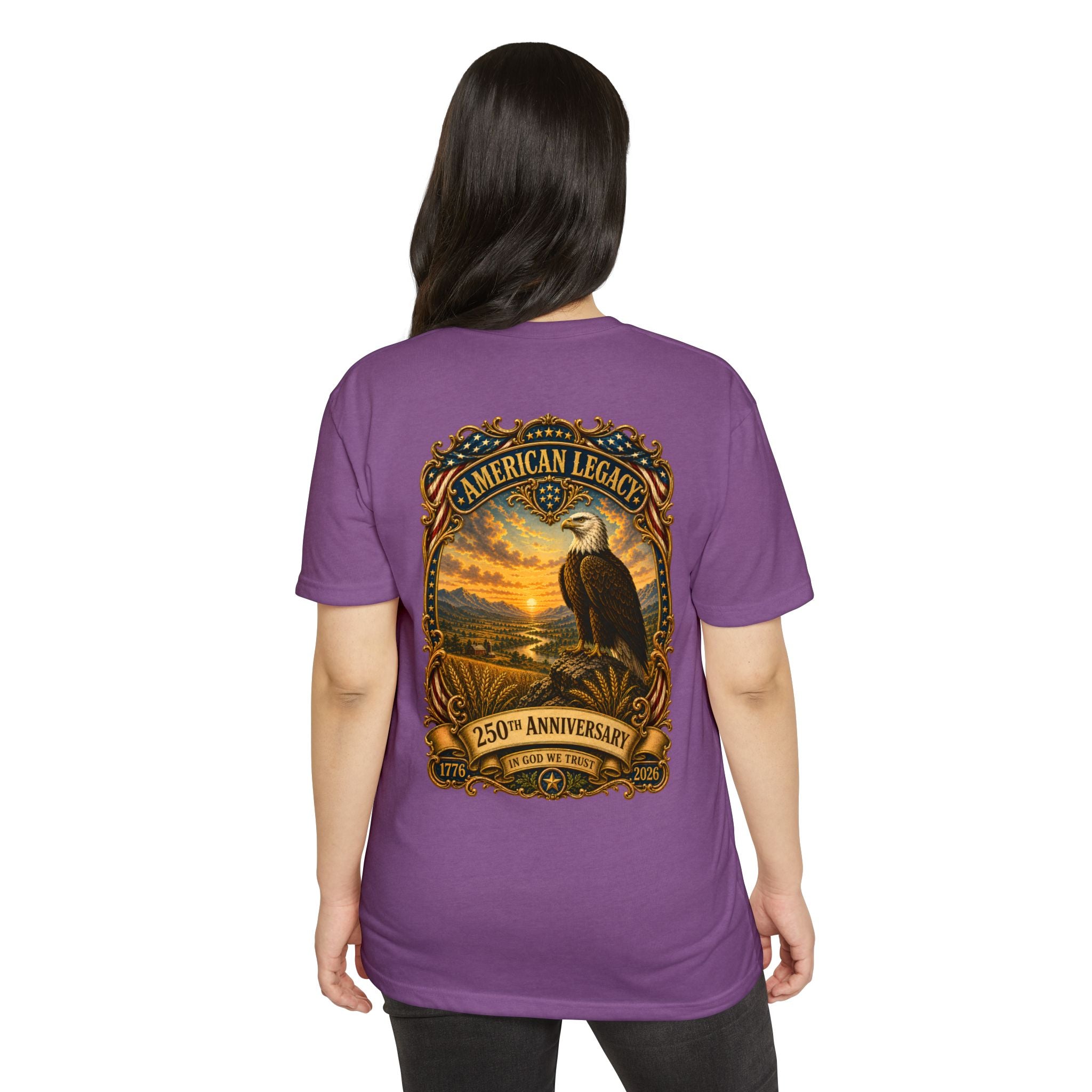 Heritage Print Co - American Legacy - USA 250th Anniversary with Eagle - 4th of July - Next Level 6210 CVC Super Soft T-Shirt