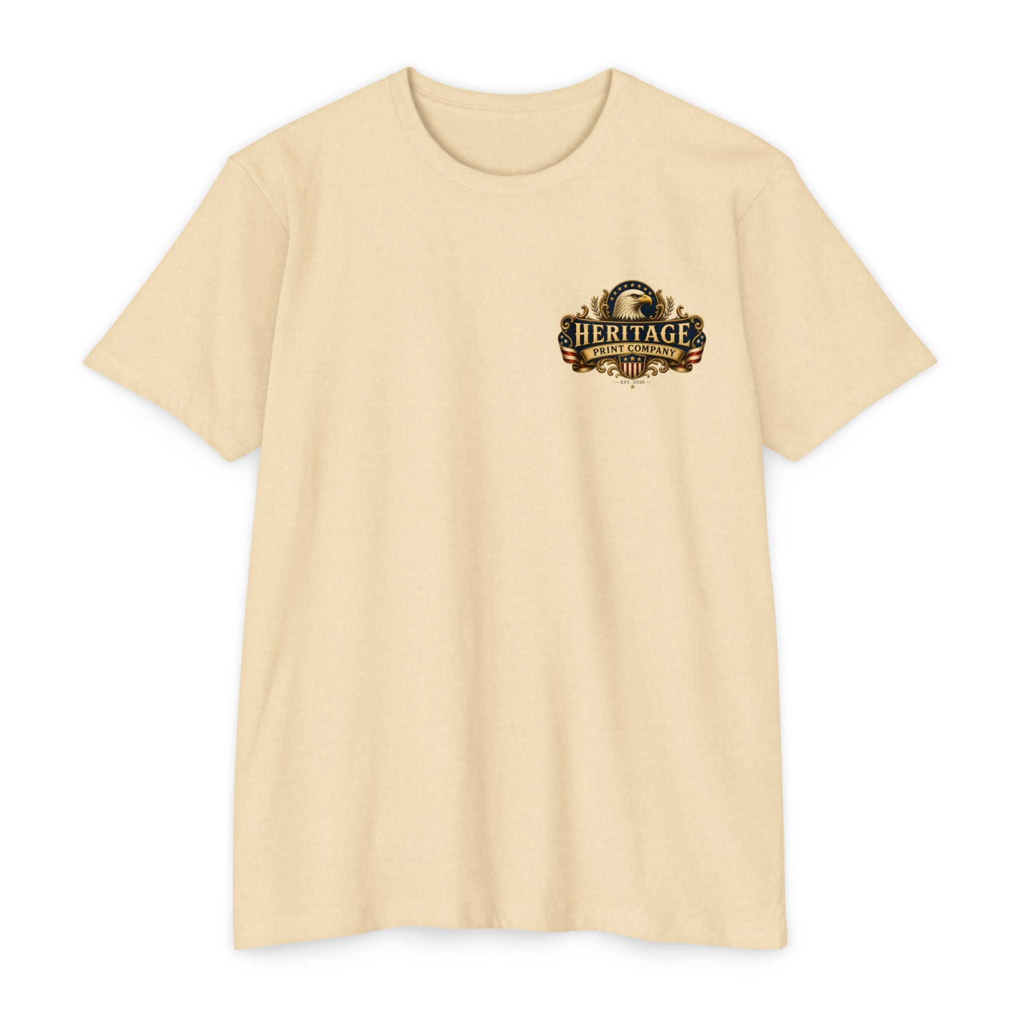 Heritage Print Co - American Spirit - Faith Freedom Country with Eagle - USA 250 years - 4th of July - Next Level 6210 CVC Super Soft T-Shirt