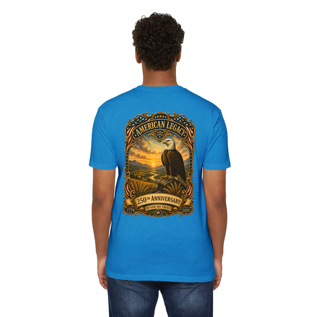 Heritage Print Co - American Legacy - USA 250th Anniversary with Eagle - 4th of July - Next Level 6210 CVC Super Soft T-Shirt