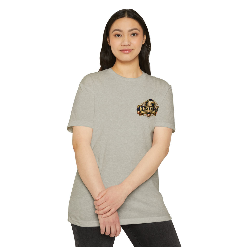 Heritage Print Co - American Spirit - Faith Freedom Country with Eagle - USA 250 years - 4th of July - Next Level 6210 CVC Super Soft T-Shirt