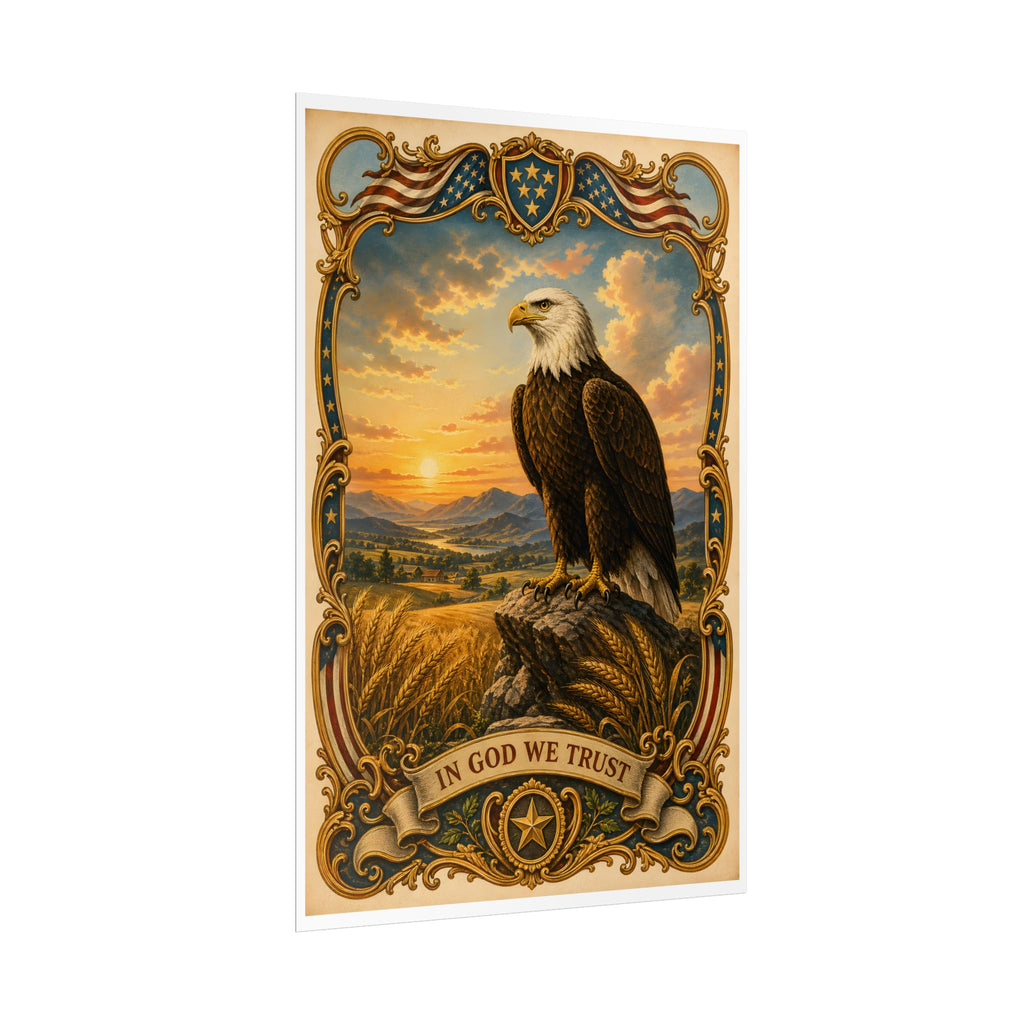 Heritage Print Co - Eagles Toast - American Bald Eagle - One Nation Under God - Premium Vintage Wall Art