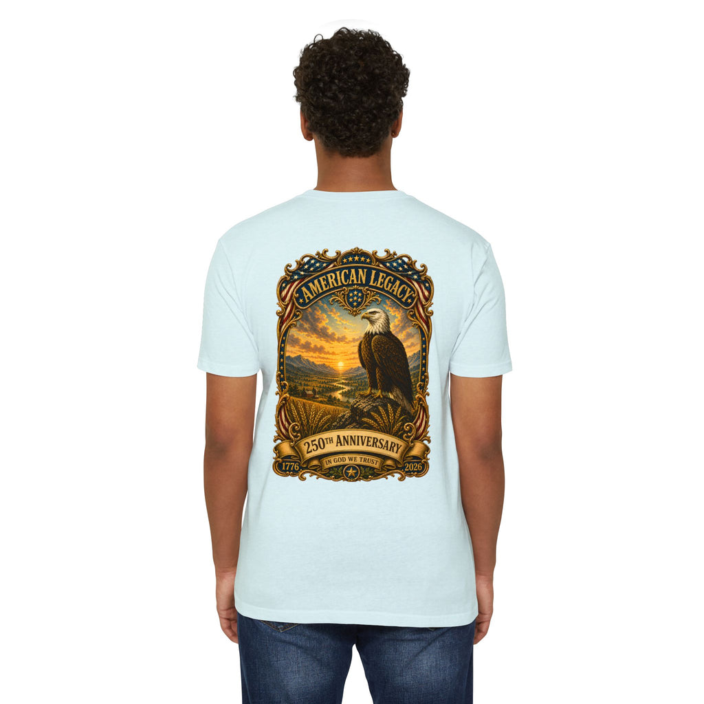 Heritage Print Co - American Legacy - USA 250th Anniversary with Eagle - 4th of July - Next Level 6210 CVC Super Soft T-Shirt