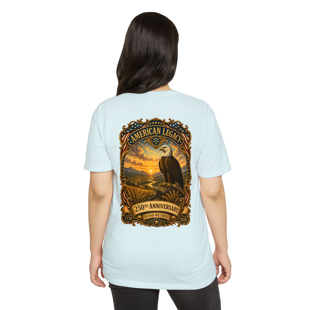 Heritage Print Co - American Legacy - USA 250th Anniversary with Eagle - 4th of July - Next Level 6210 CVC Super Soft T-Shirt