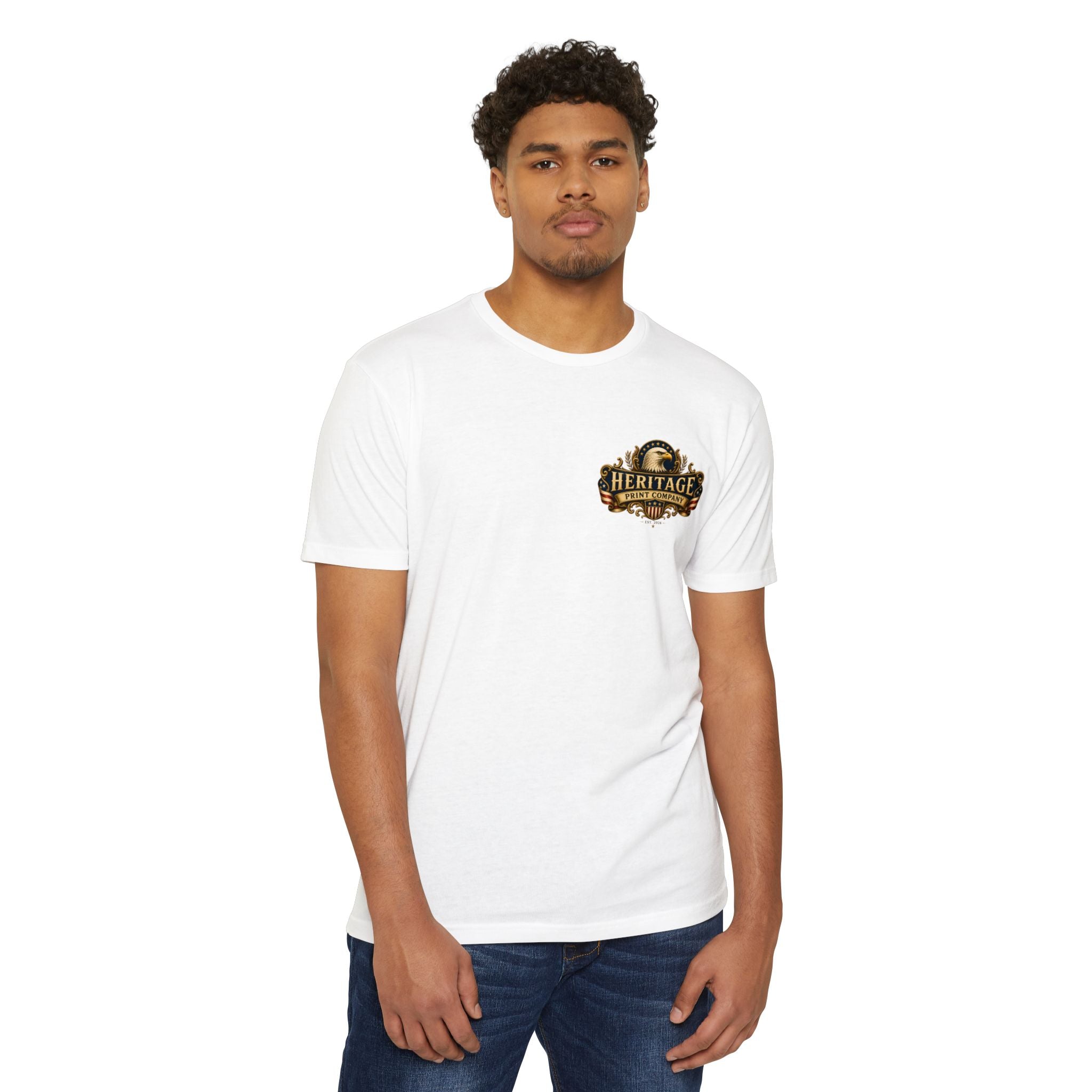 Heritage Print Co - One Nation Under God with Eagle - USA 250th Anniversary 4th of July - Next Level 6210 CVC Super Soft T-Shirt