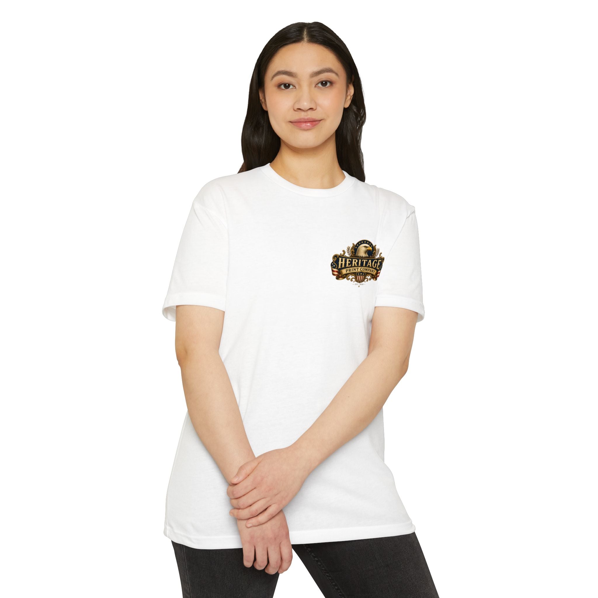 Heritage Print Co - American Spirit - Faith Freedom Country with Eagle - USA 250 years - 4th of July - Next Level 6210 CVC Super Soft T-Shirt