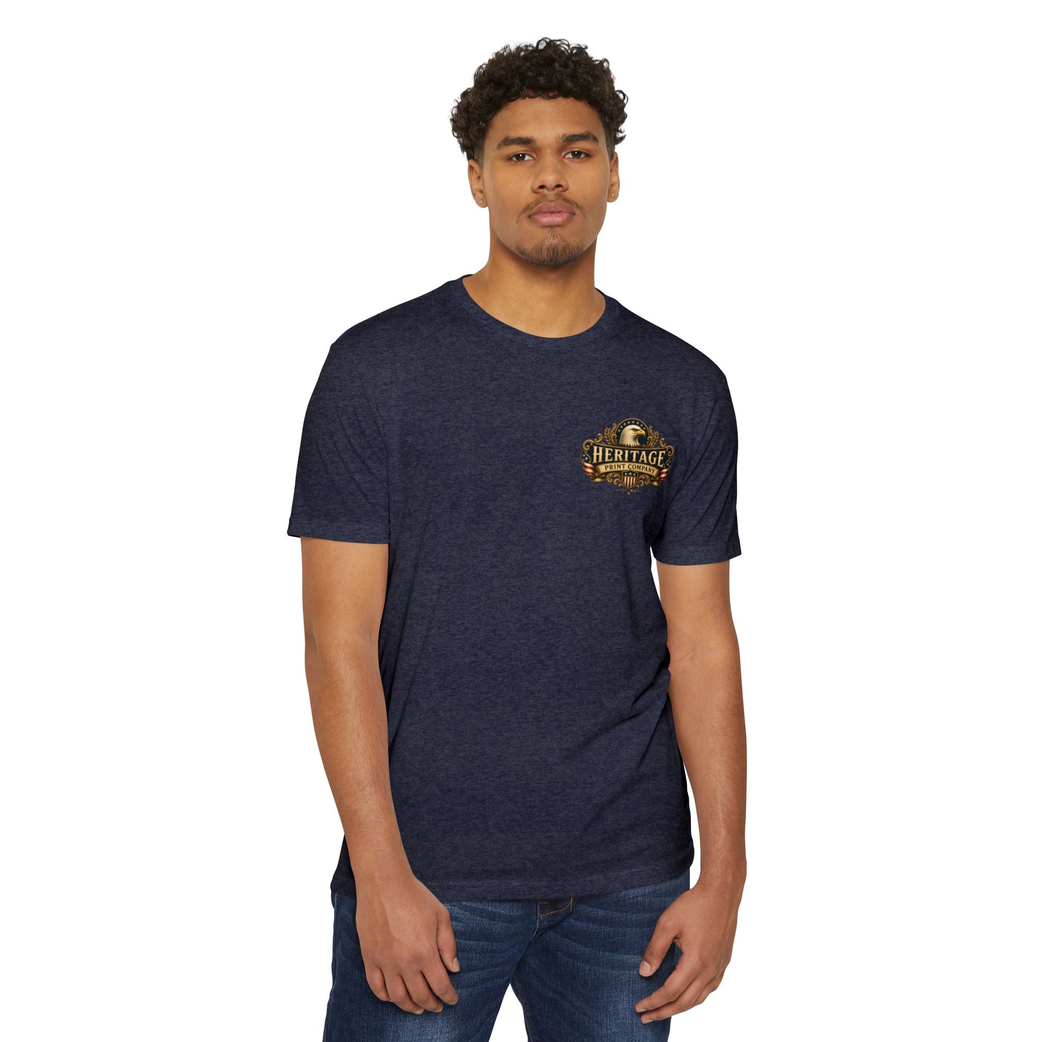 Heritage Print Co - American Spirit - Faith Freedom Country with Eagle - USA 250 years - 4th of July - Next Level 6210 CVC Super Soft T-Shirt