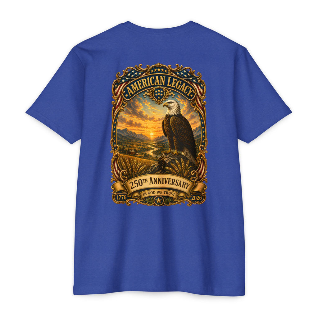 Heritage Print Co - American Legacy - USA 250th Anniversary with Eagle - 4th of July - Next Level 6210 CVC Super Soft T-Shirt