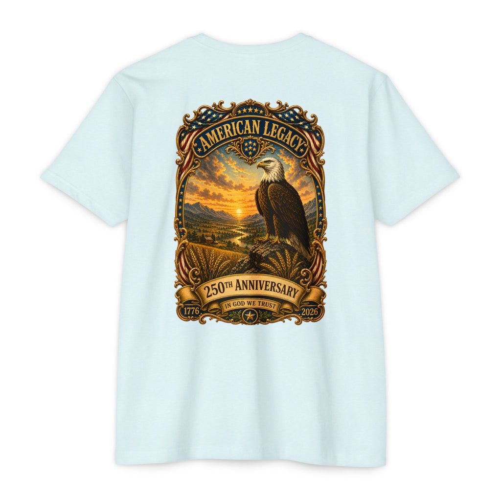 Heritage Print Co - American Legacy - USA 250th Anniversary with Eagle - 4th of July - Next Level 6210 CVC Super Soft T-Shirt