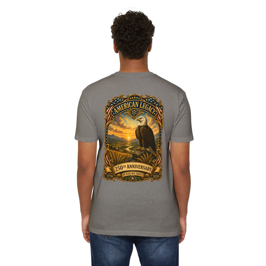 Heritage Print Co - American Legacy - USA 250th Anniversary with Eagle - 4th of July - Next Level 6210 CVC Super Soft T-Shirt