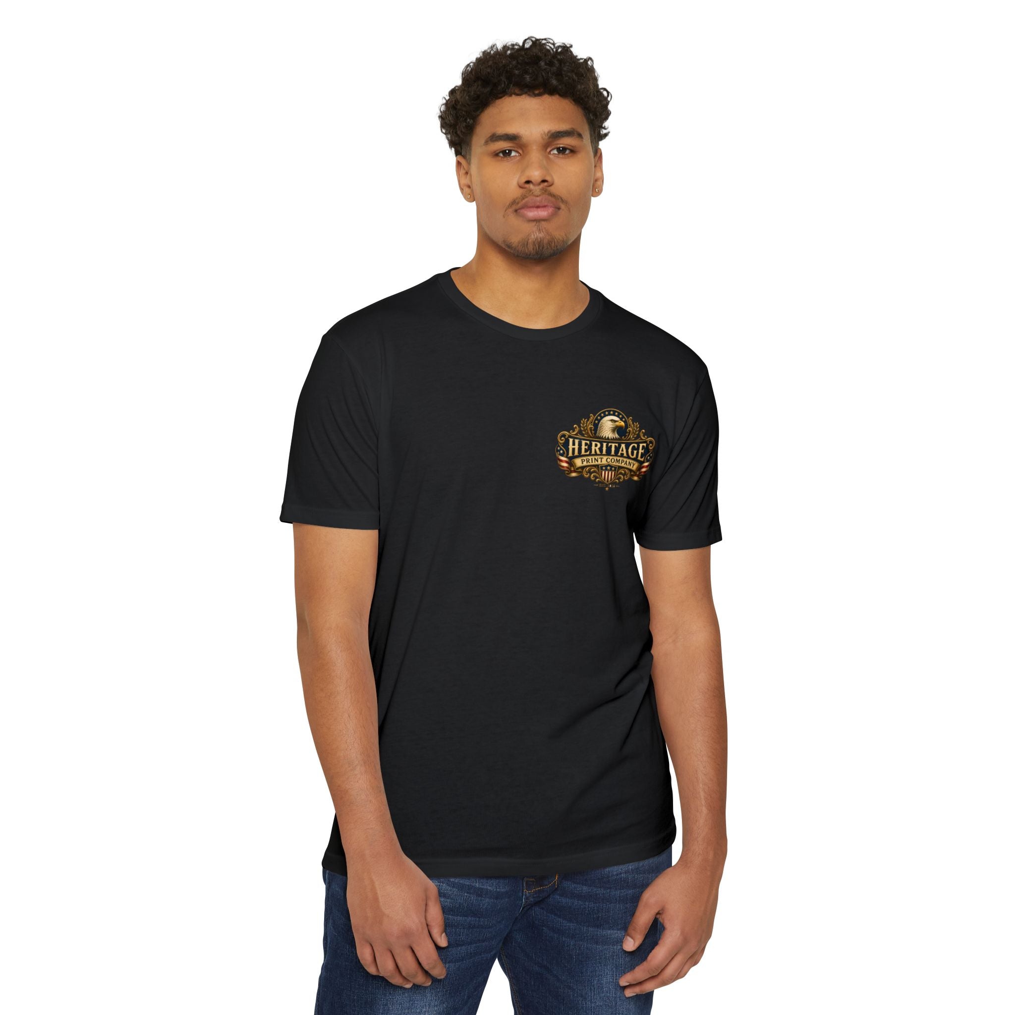 Heritage Print Co - One Nation Under God with Eagle - USA 250th Anniversary 4th of July - Next Level 6210 CVC Super Soft T-Shirt