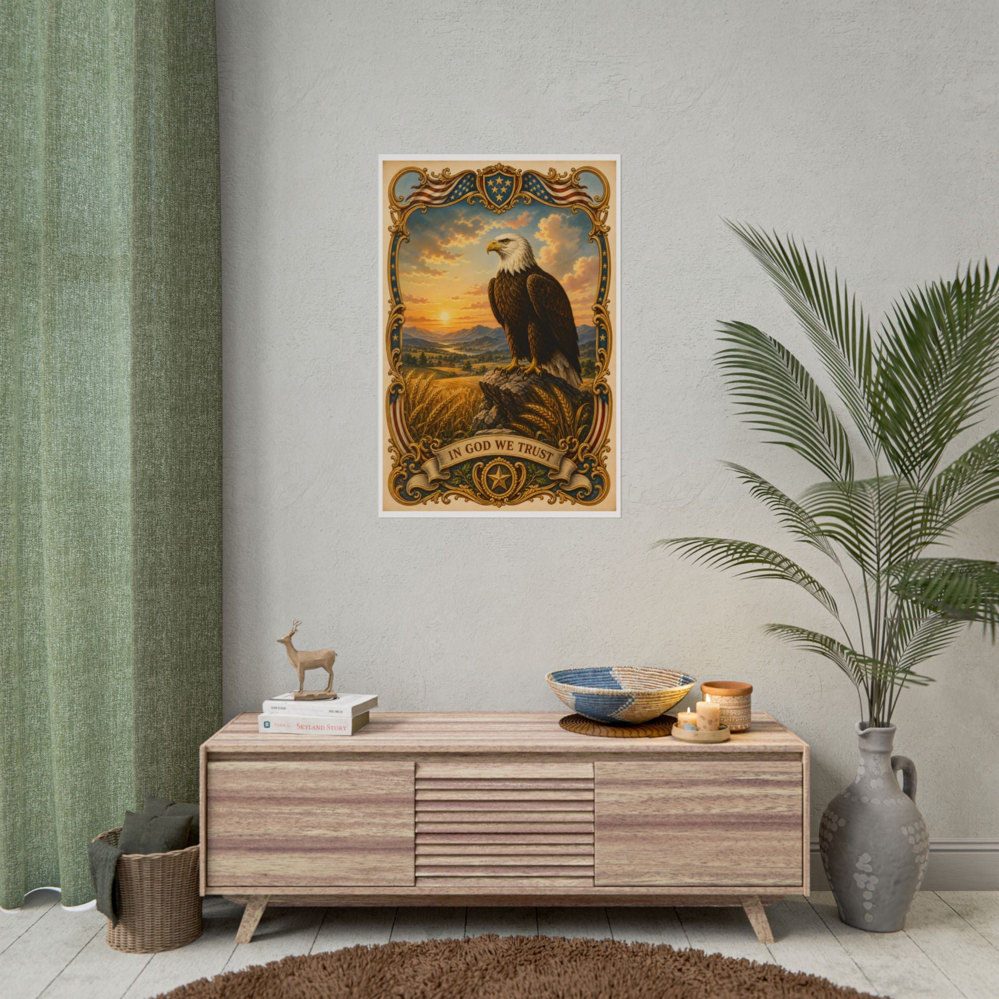 Heritage Print Co - Eagles Toast - American Bald Eagle - One Nation Under God - Premium Vintage Wall Art