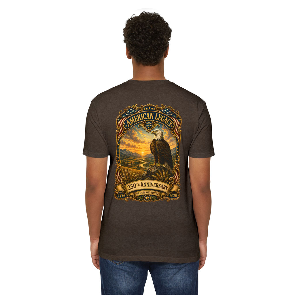 Heritage Print Co - American Legacy - USA 250th Anniversary with Eagle - 4th of July - Next Level 6210 CVC Super Soft T-Shirt