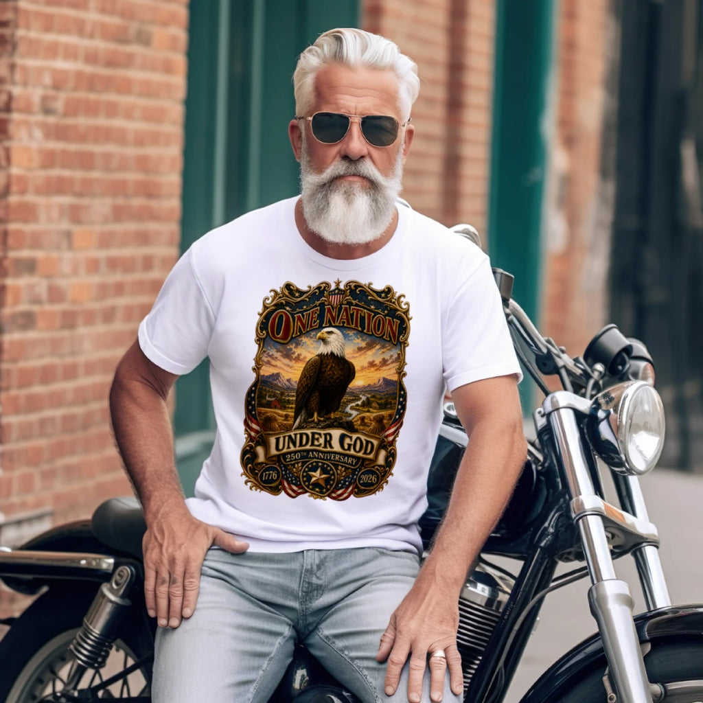 One Nation Under God Two-Sided Next Level Tri-Blend T-Shirt